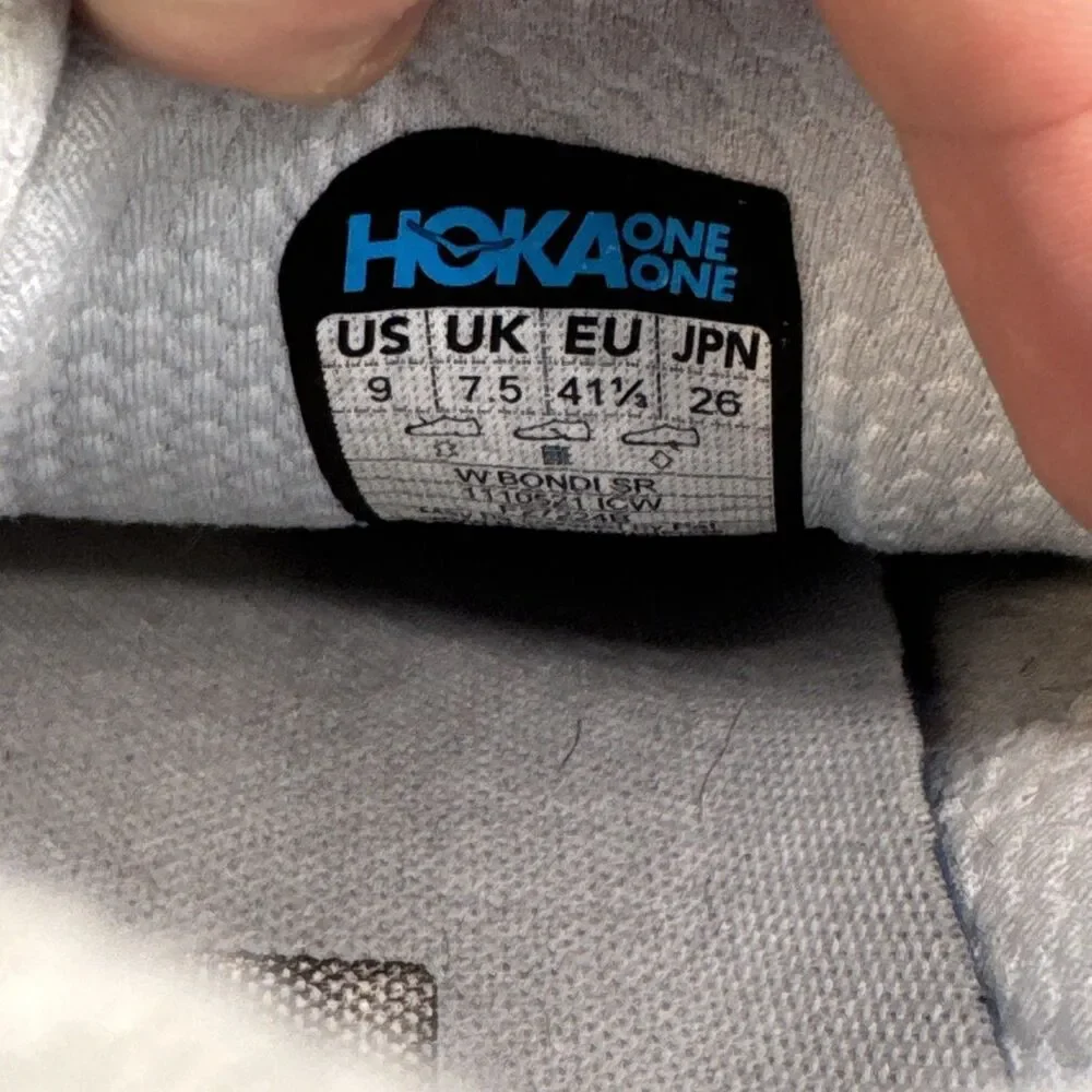Hoka One One Bondi SR Womens Size 9 Shoes Slip Resistant Soft Toe Blue Leather